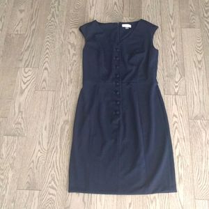 dark blue button down dress by Calvin Klein